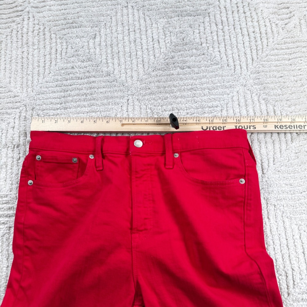 J Crew 10" High Rise Toothpick Jeans Womens 31T Red Skinny Stretch AF790 Preppy - Picture 5 of 13